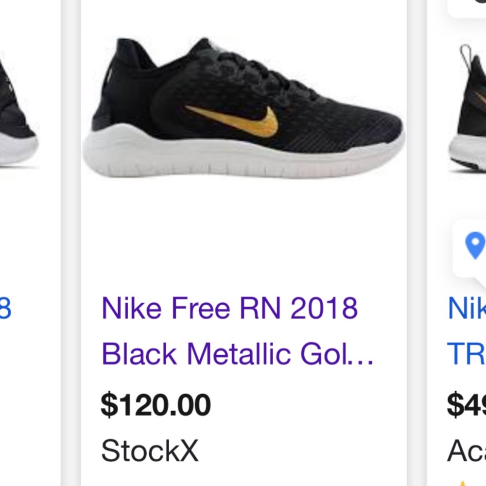 BRAND NEW Nike shoes size 8 black and gold